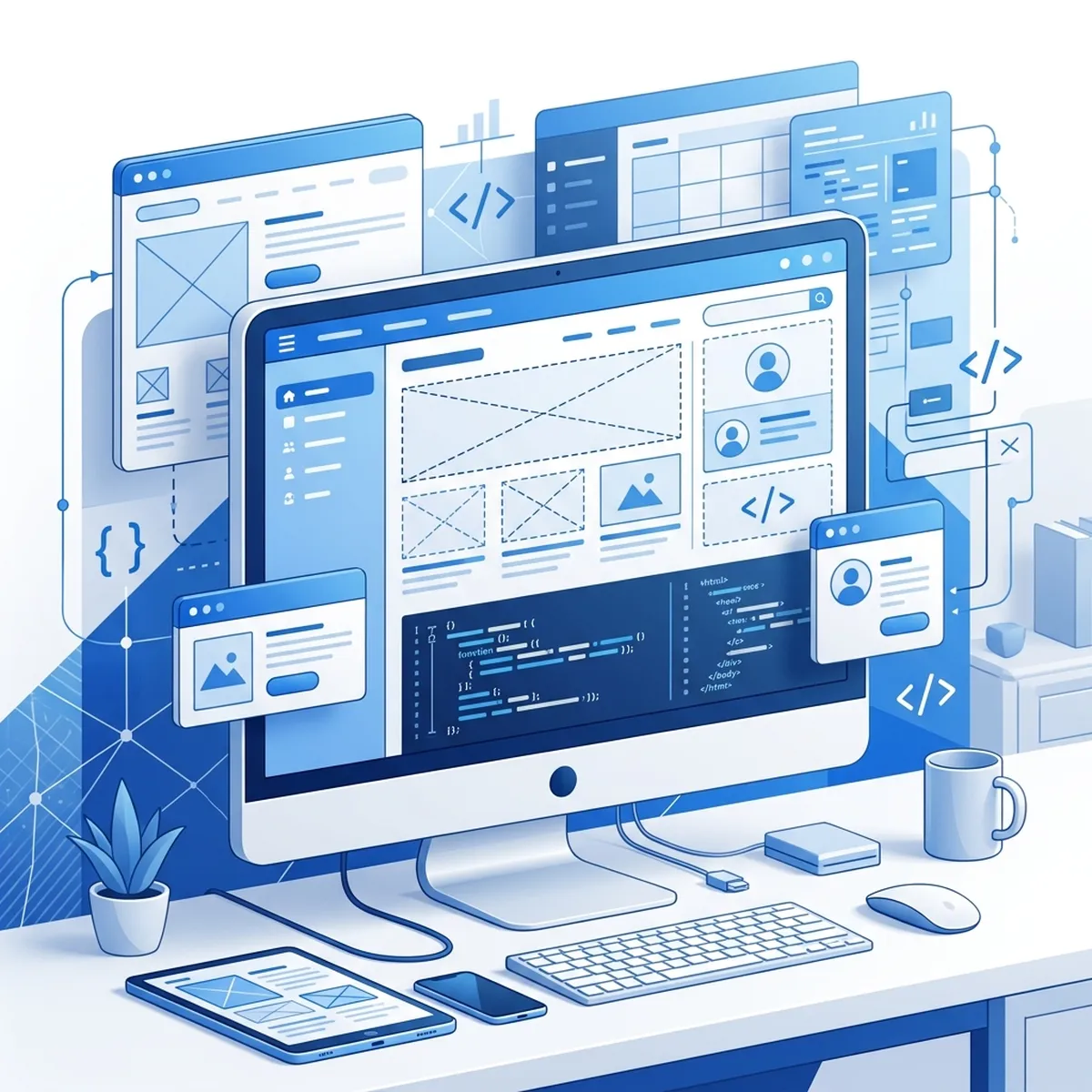 Équipe préparant un site web