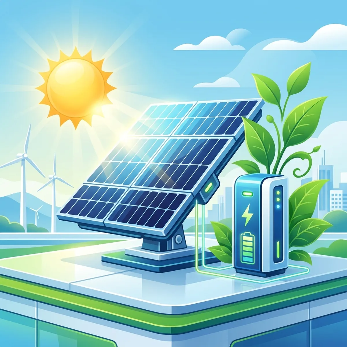 Panneaux solaires sur un toit